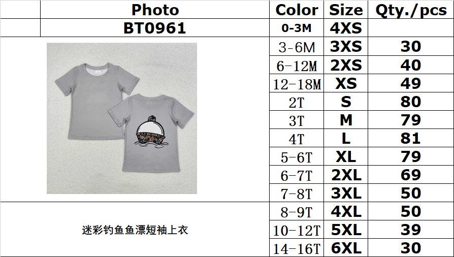 RTS NO MOQ ETA 5/7days arrived BT0961 Camouflage fishing float short sleeve top