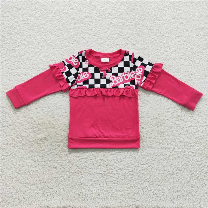 RTS NO MOQ Baby kid Barbie pullover long sleeve top