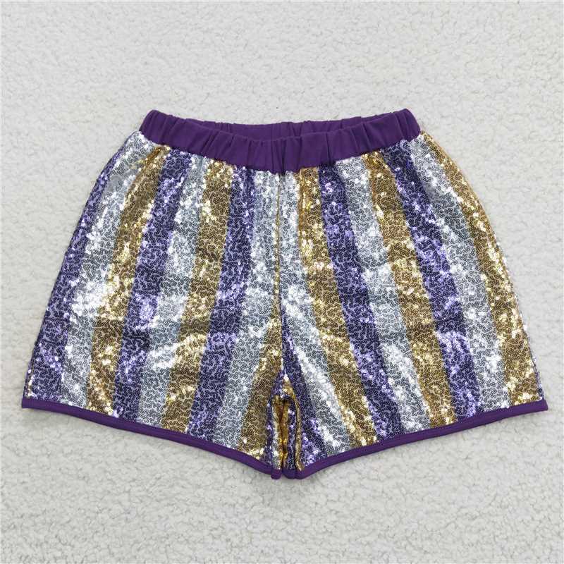 RTS NO MOQ SS0118 SS0120 SS0119 Adult Girls Sequin Striped Shorts