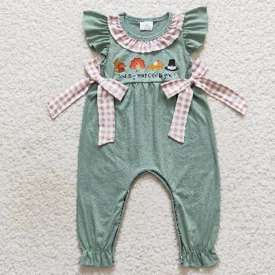 RTS NO MOQ  Baby GirlsCotton hot stamping short-sleeved trousers suit matching romper skirt suit