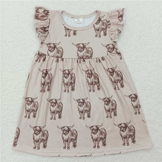 "G6-7-4\/. Yak khaki flying sleeves dress"