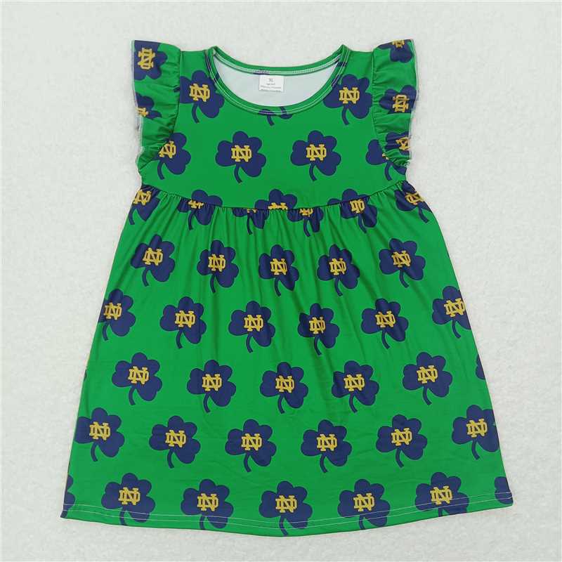 "G6-7-3/,] Blue leaf green flying sleeves dress"