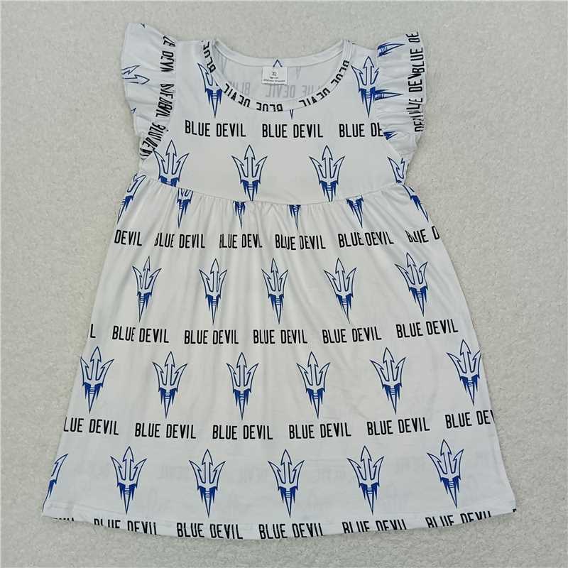 "G6-7-3/], Blue arrow white flying sleeves skirt"