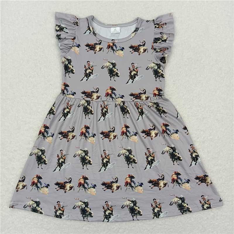 "G6-7-2';/ Riding grey flying sleeve dress"