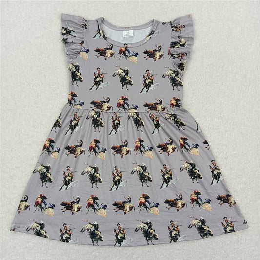 "G6-7-2';/ Riding grey flying sleeve dress"