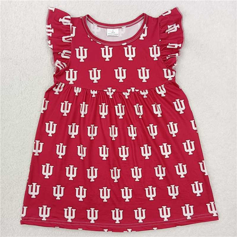 "G6-2-6*/ White pattern red flying sleeves dress"