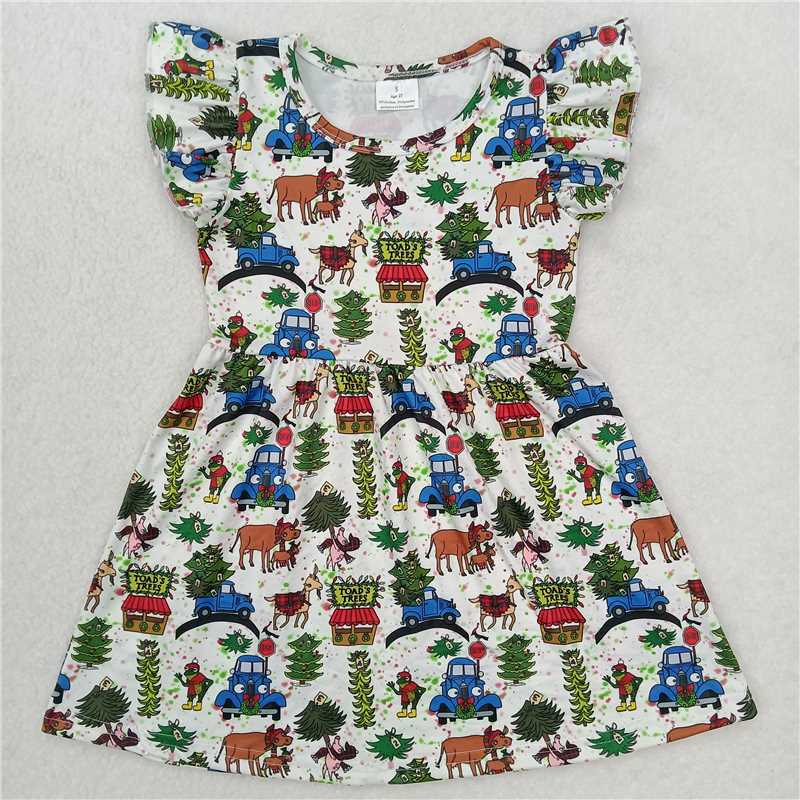 "G6-2-6/'][;. Blue car tree cow white flying sleeves skirt"