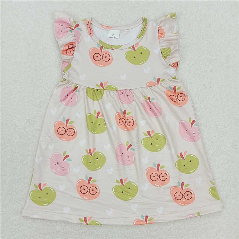 "G6-2-3]\. Colored Apple Off-White Flying Sleeve Dress"