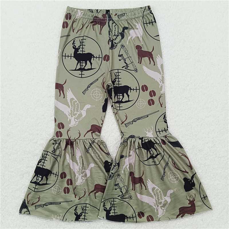 RTS SALES NO MOQ G6-5-3 Deer and dog dark green trousers