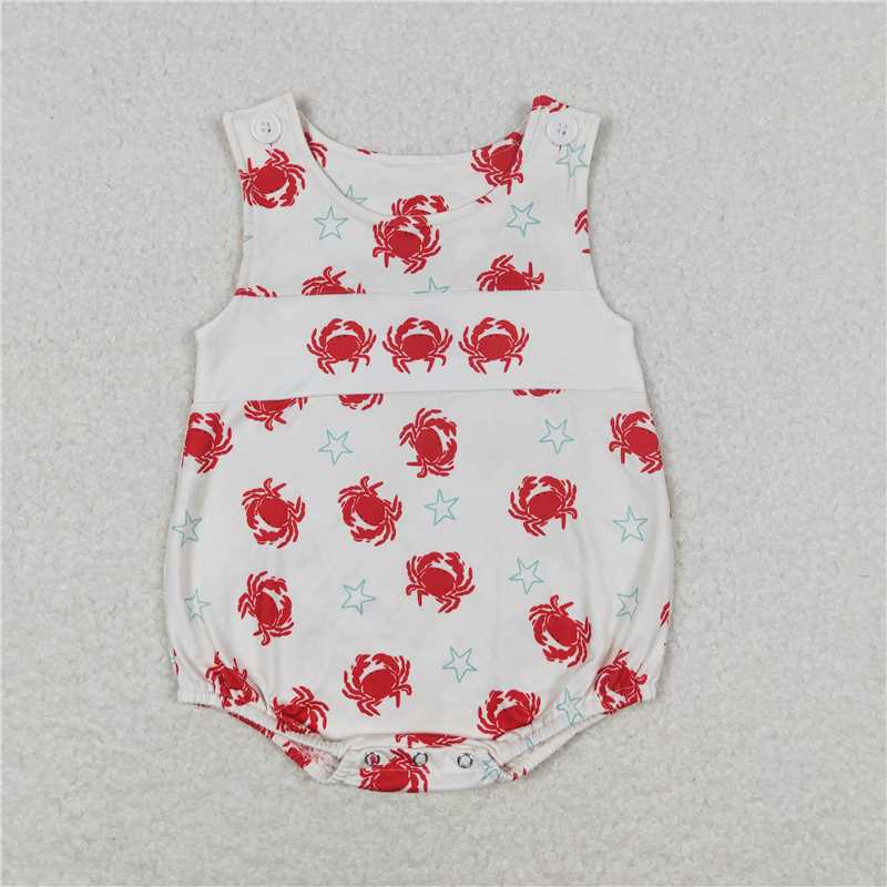 Crab star red and white plaid lace beige sling Sibling Sister Clothes Sets