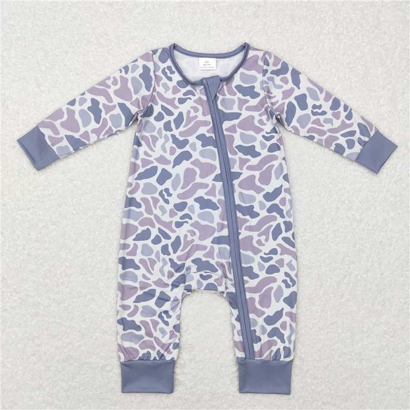 RTS NO MOQ Sibling Baby boy clothes modal camouflage long Sleeve Romper Mixed Sizes