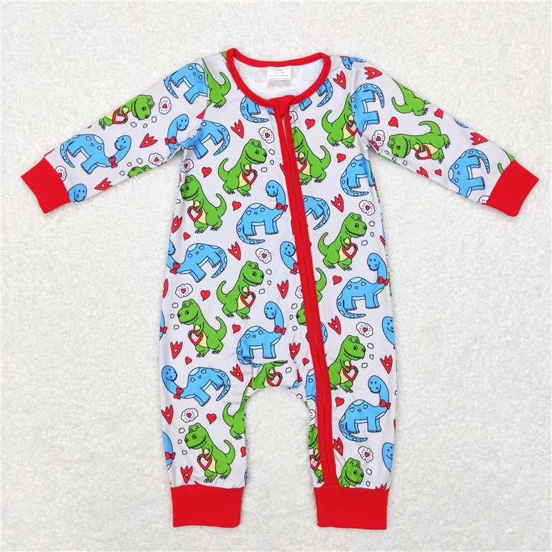 RTS NO MOQ Baby kids Valentine long sleeve short romper