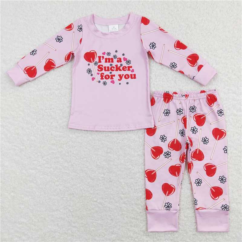 RTS NO MOQ Baby Boys And Girls Clothes Valentine long-sleeved pants set