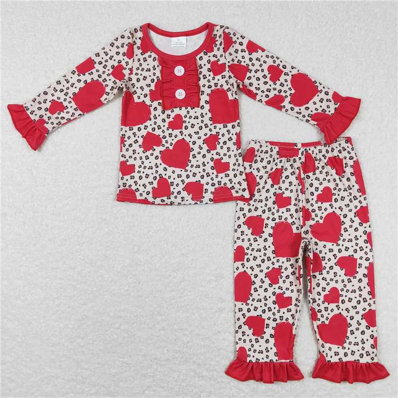 RTS NO MOQ Baby Boys And Girls Clothes Valentine long-sleeved pants set