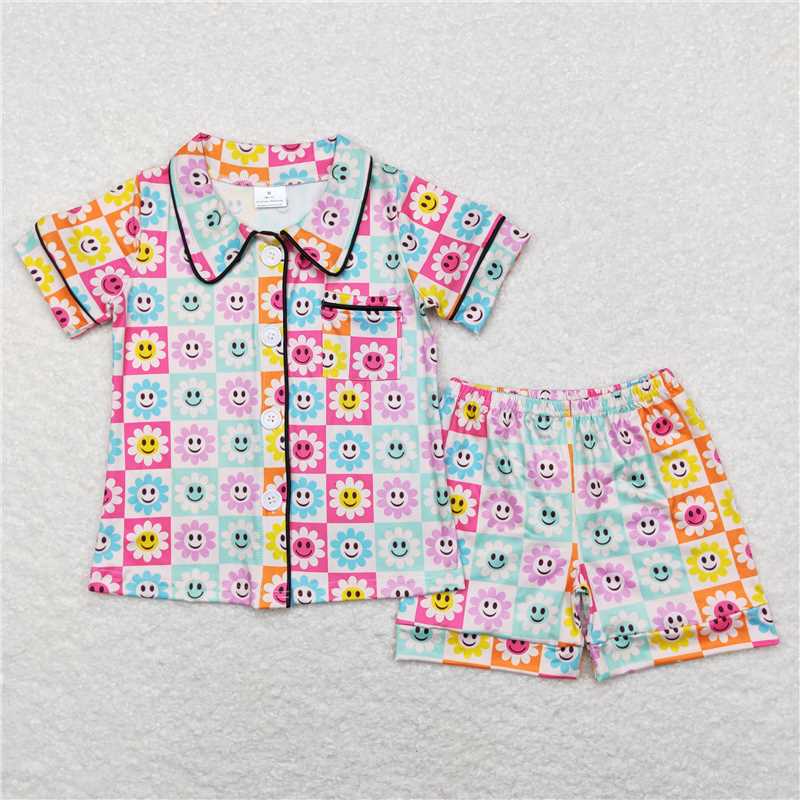 RTS NO MOQ Short-sleeved shorts pajamas girls pajamas short-sleeved shorts suit