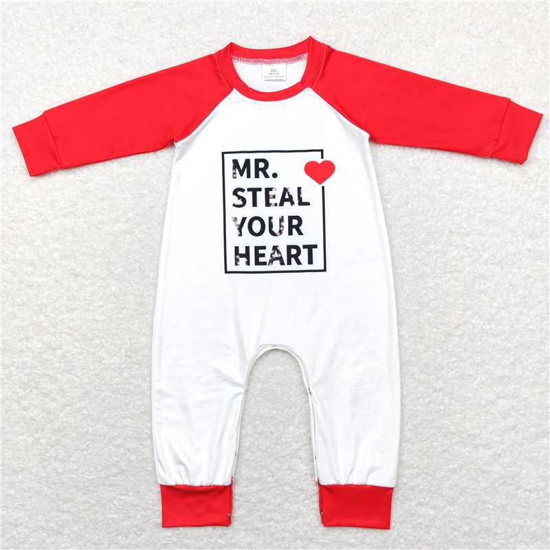 RTS NO MOQ Baby kids Valentine long sleeve short romper