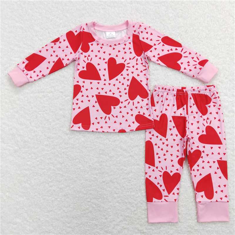 RTS NO MOQ Baby Boys And Girls Clothes Valentine long-sleeved pants set