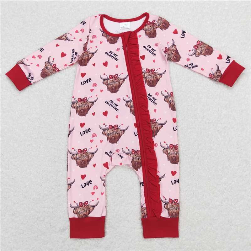 RTS NO MOQ Baby Boys Valentine Long Sleeve Cropped Romper Mixed Sizes