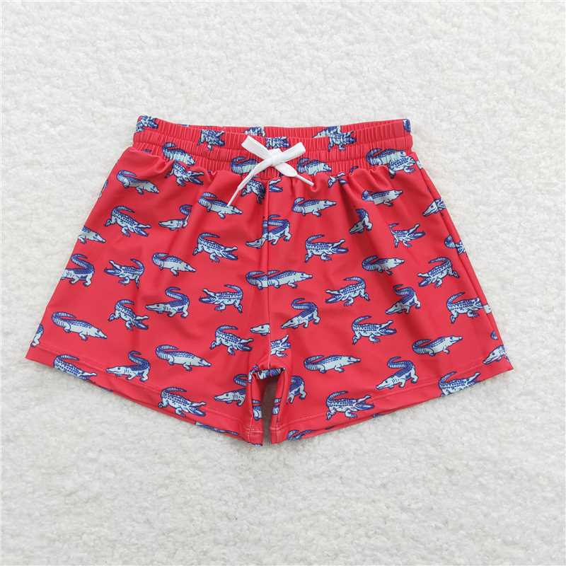 RTS NO MOQ S0175 Crocodile red swimming trunks