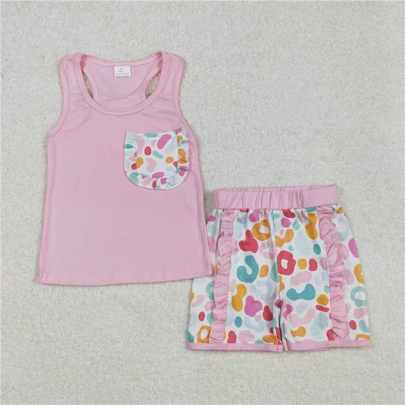 RTS NO MOQ baby Girls Clothes floral short sleeve shorts Sets