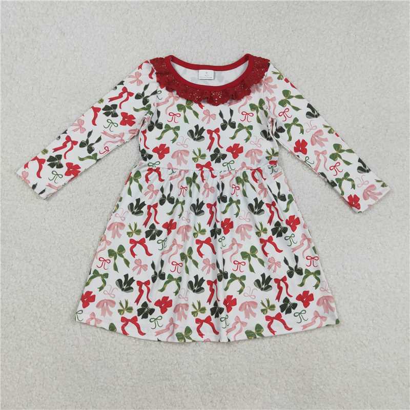 RTS Sibling baby girls clothes smocked embroidery Christmas long Sleeve dress and rompers