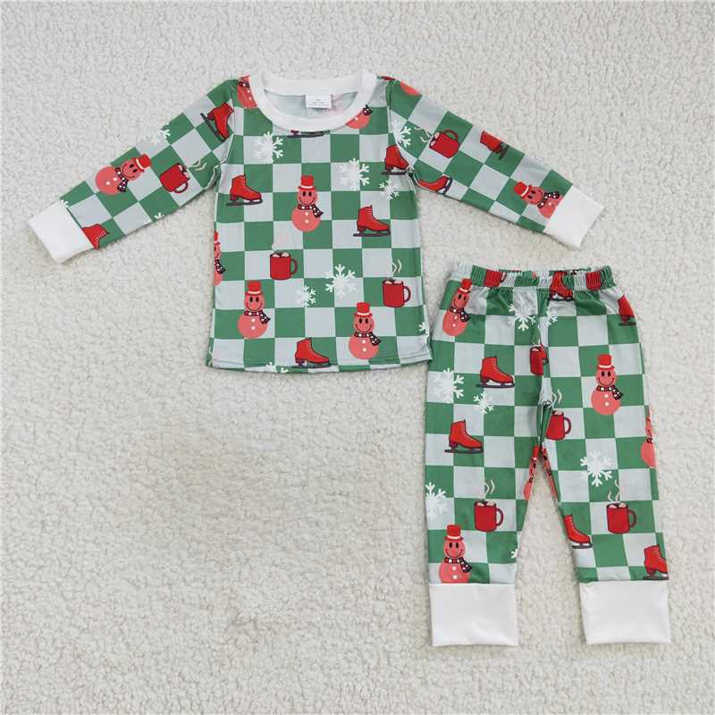 RTS NO MOQ BLP0317 GLP0733 BLP0325 BLP0285 Christmas plaid print long sleeve suit