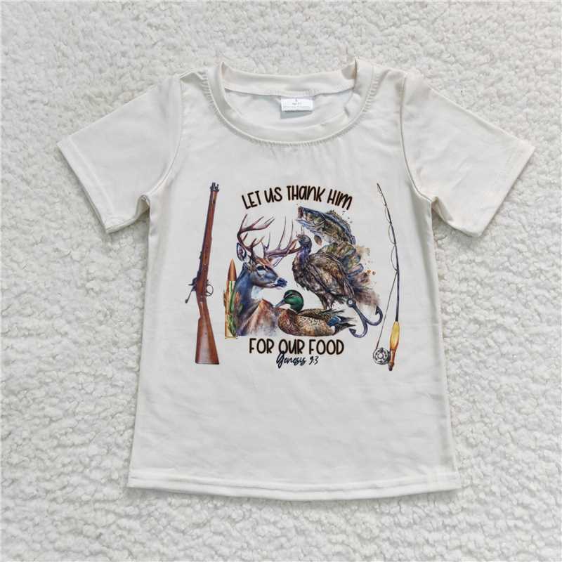 RTS NO MOQ Baby Boys Trucker-Duck Print Short Sleeve Top