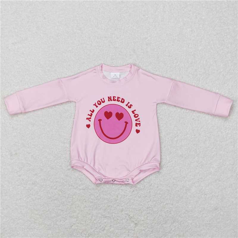 RTS NO MOQ Baby Boys Valentine Long Sleeve Cropped Romper Mixed Sizes