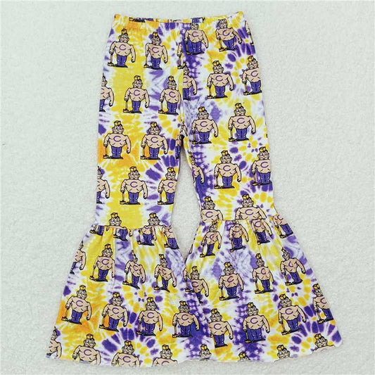 RTS SALES NO MOQ G6-5-5\./ Character yellow and purple tie-dye trousers