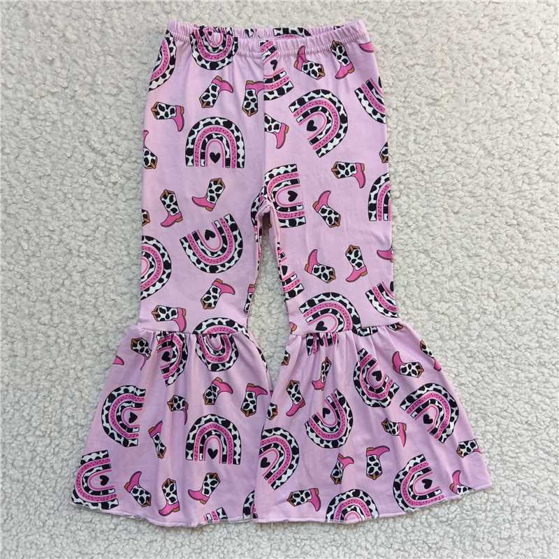 RTS SALES NO MOQ G6-10'/ Leopard print rainbow boots pink trousers