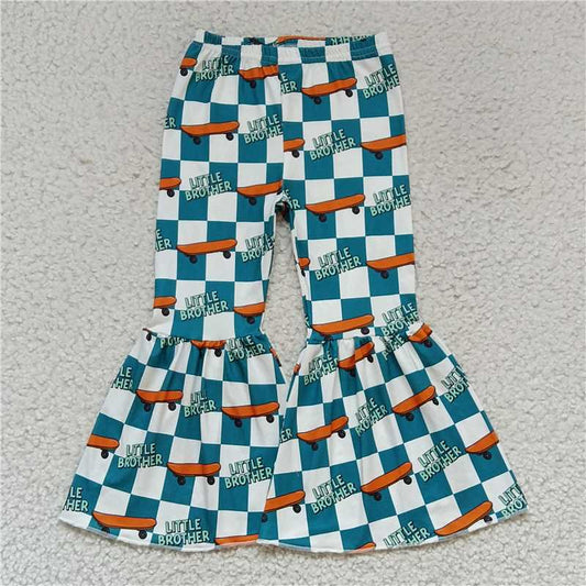 RTS SALES NO MOQ G6-10-3[ Scooter blue and white plaid trousers