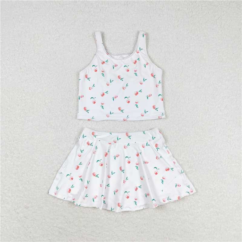 RTS NO MOQ Colorful sleeveless culottes suit Pink floral sleeveless culottes suit  Blue flower white sleeveless culottes suit