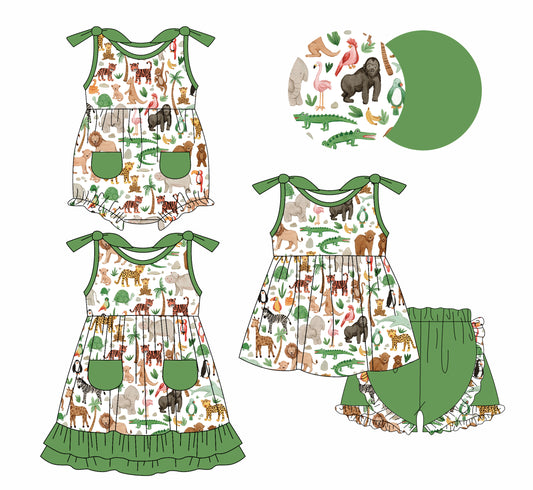 1.14 custom each style moq 5eta 4-6week Sibling Sisters baby girl short sleeve shorts sets and dress and rompers match family design