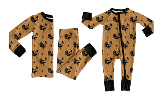 25.12.1 custom each style moq 5 eta 6-8week Sibling Sisters rooster baby boy clothes long sleeve pants sets and romper match family design