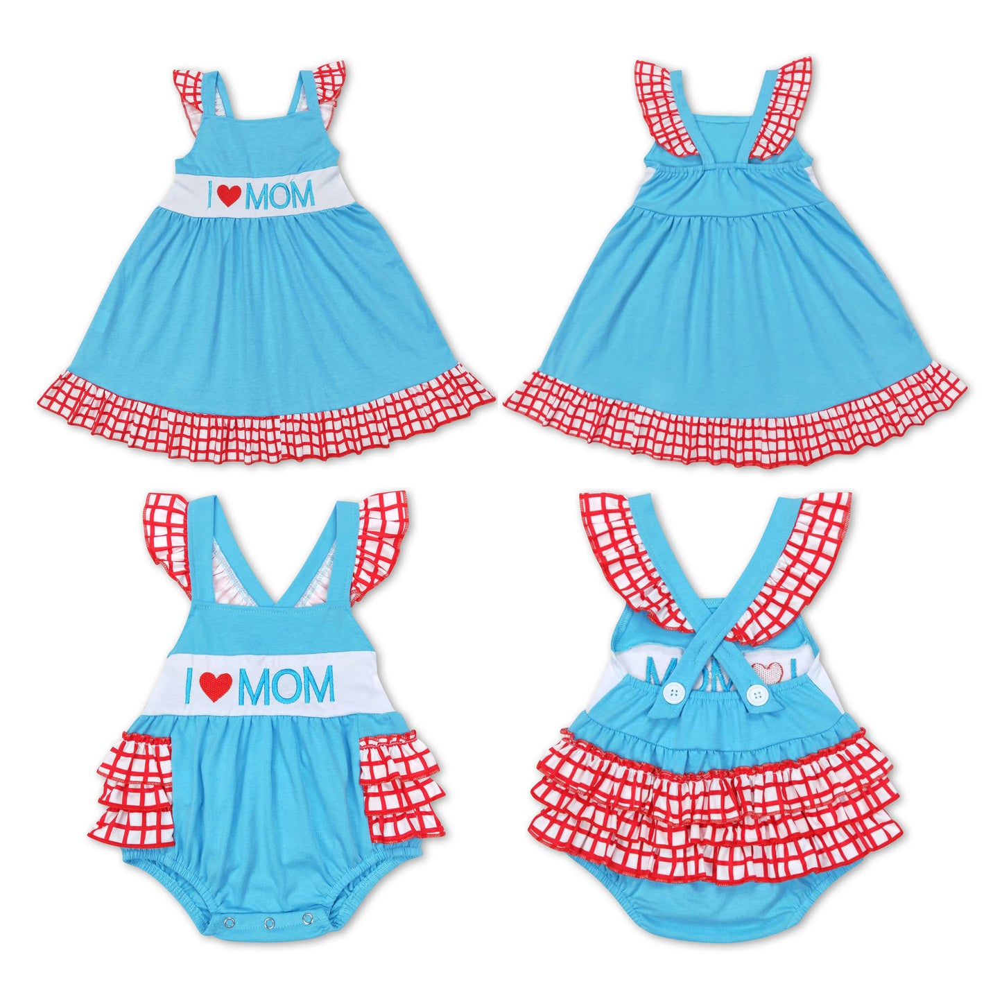 RTS Boys and girls Embroidered Short Sleeve dress rompers