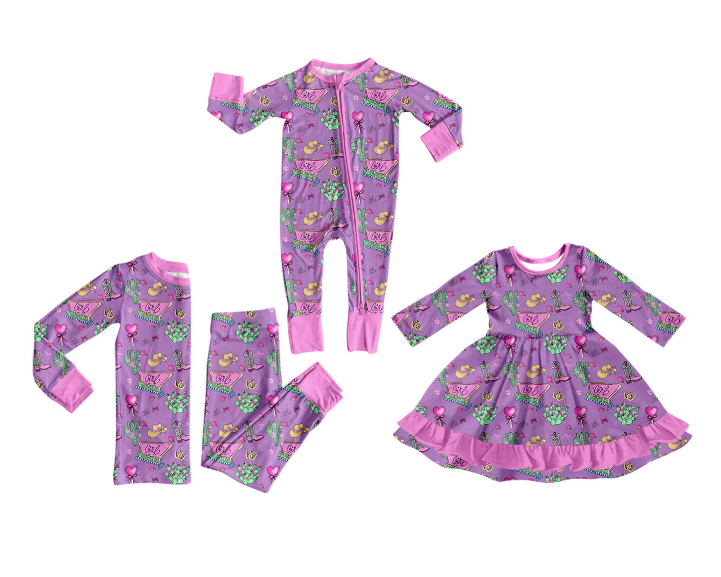 25.12.3 custom each style moq 5 eta 6-8week Sibling Sisters catcus hat love baby girl long sleeve pants sets and dress and rompers match family design