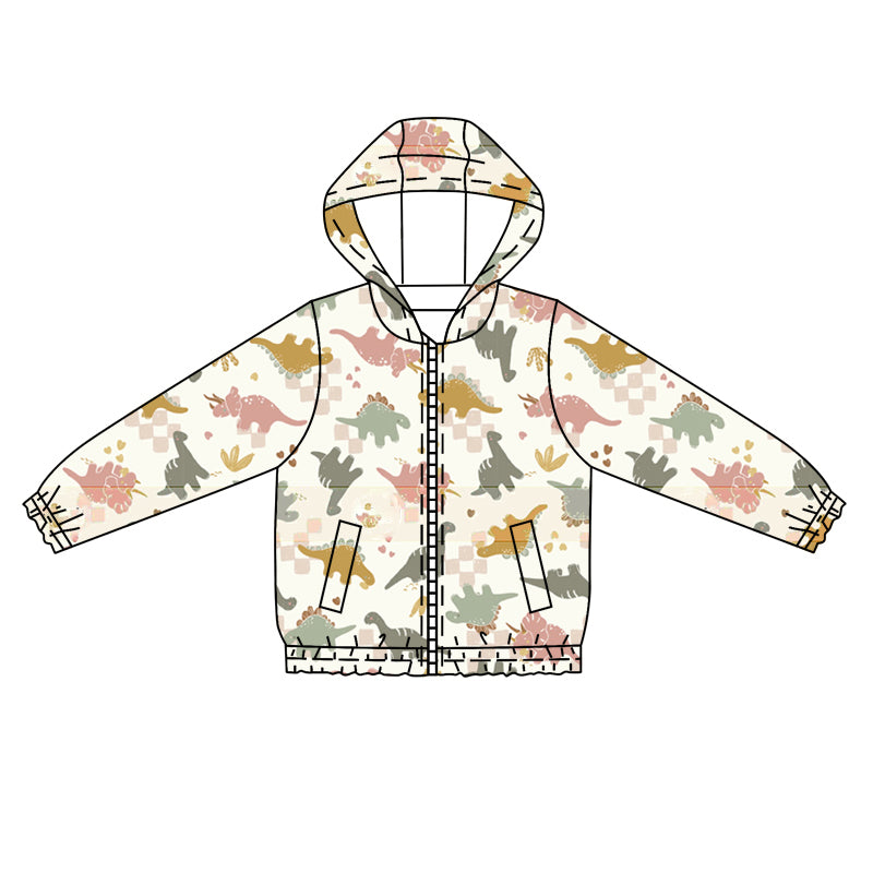 9.25 custom each style moq 5 eta 4-6week baby boys clothes dinosaur hooded long sleeve top