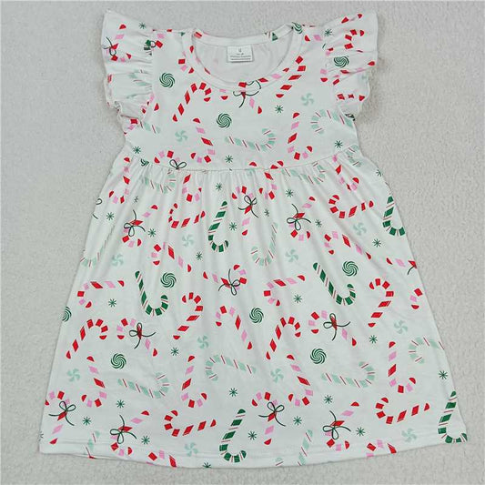 Colorful hook-shaped sugar white flying sleeve dress 彩色钩形糖白色飞袖裙