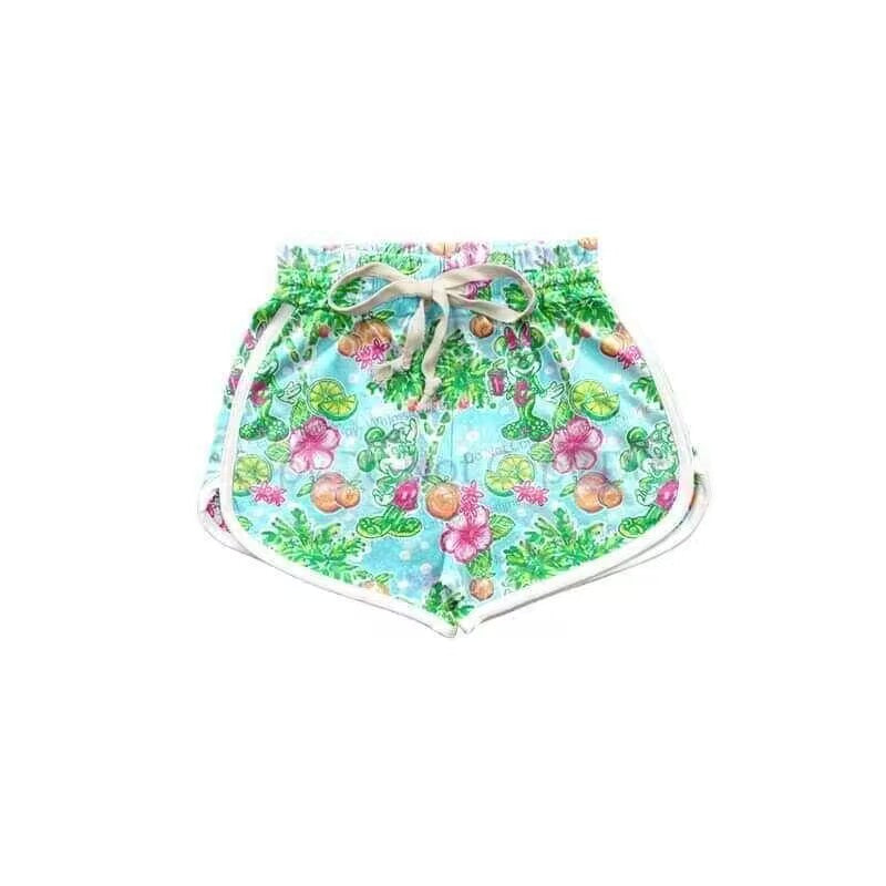 custom moq 5 eta 5-6weeks baby girls clothes green shorts