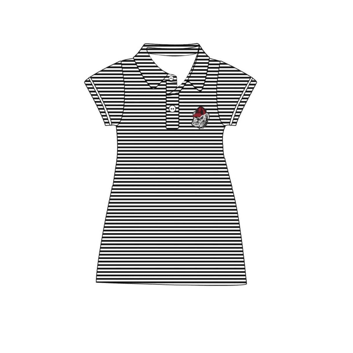 baby girls team black and white striped short sleeve summer girls skirt