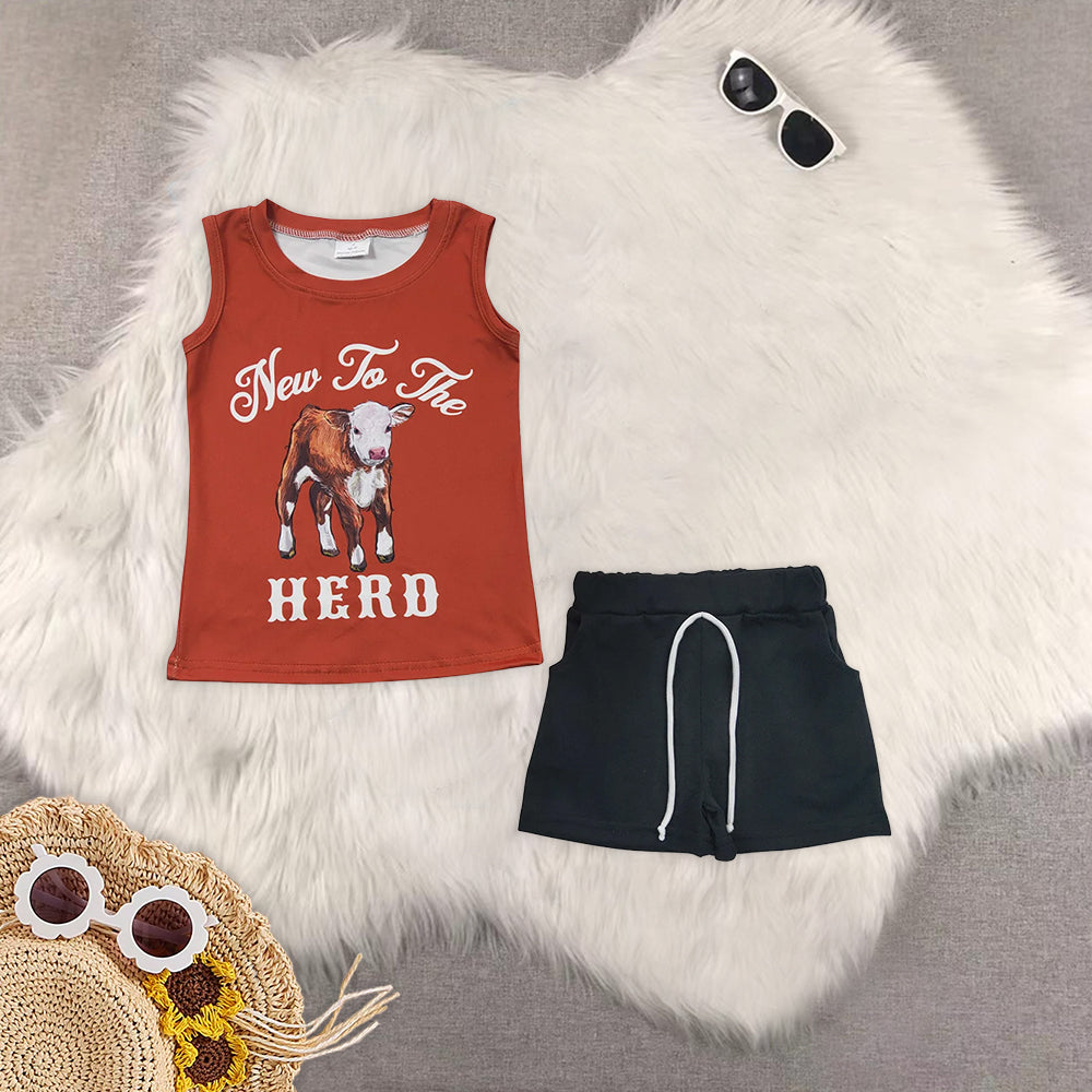 RTS NO MOQ Baby boy clothes Short Sleeve shorts Suit