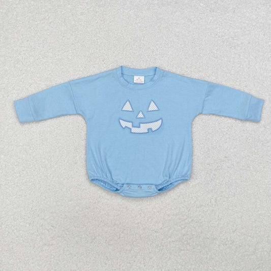 RTS NO MOQ ETA 5/7days arrived LR1575 Embroidered Halloween devil smile print blue long sleeves