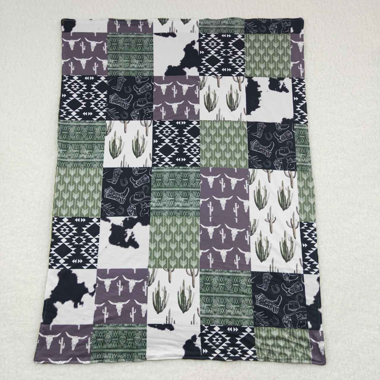 BL0064 Bull Cactus Green Baby Blanket