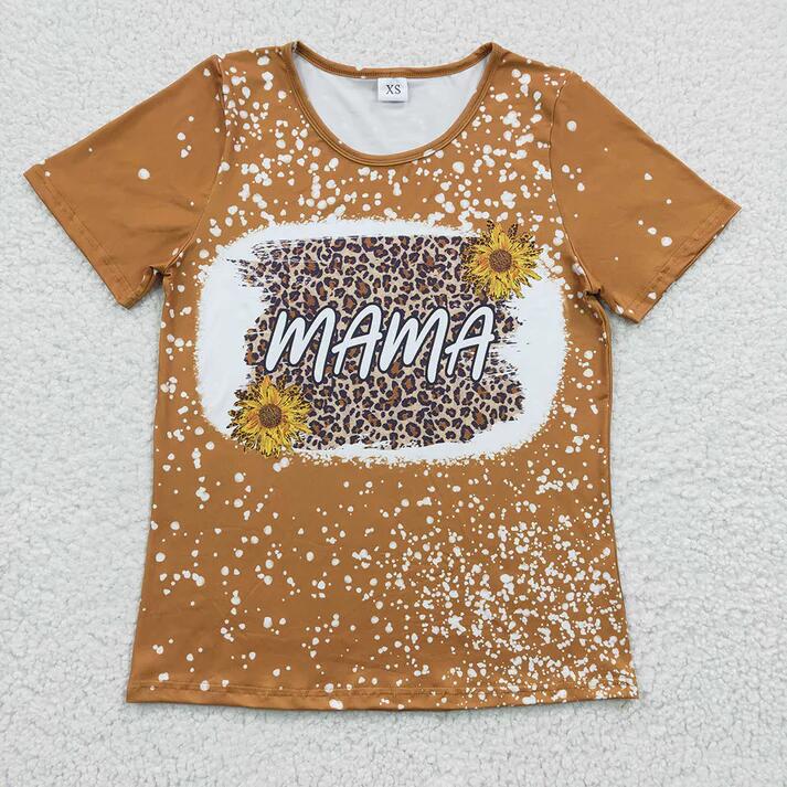 RTS Mommy and Me Mommy and Me Mama And Mini Adult Kids leopard Sunflowers Shirts