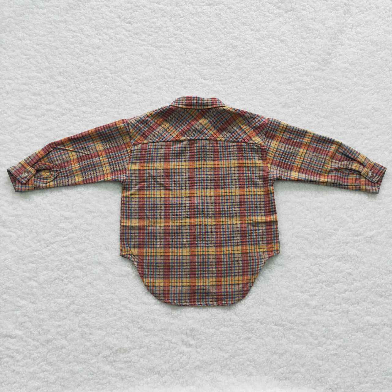 BT0241 Red and Yellow Plaid Long Sleeve Shirt