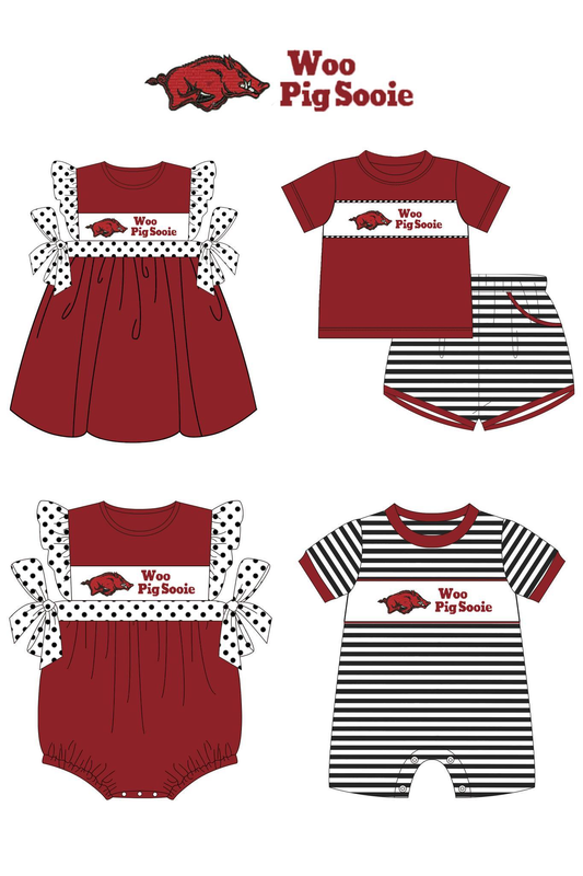 Sport team clothing custom moq 3 eta 6-8weeks  Sister Clothes  WOO PIG SOOIE Matching sets for boys and girls