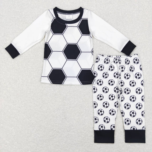 BLP0427 Football black and white long sleeve trousers suit