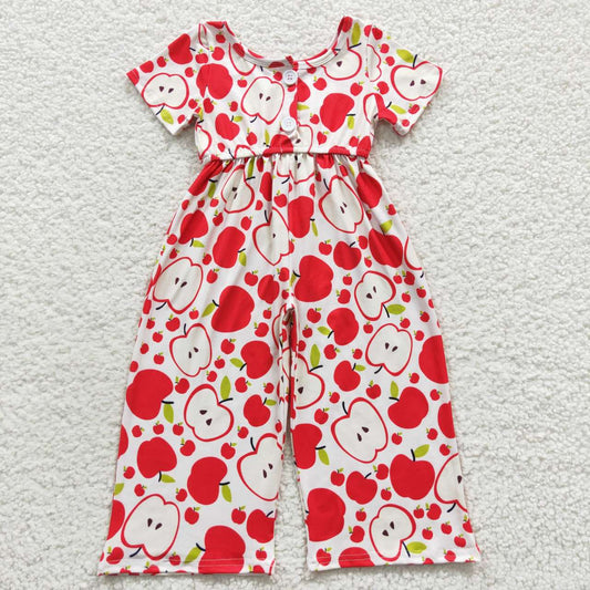 SR0393 Apple Pattern Short Sleeve Bodysuit