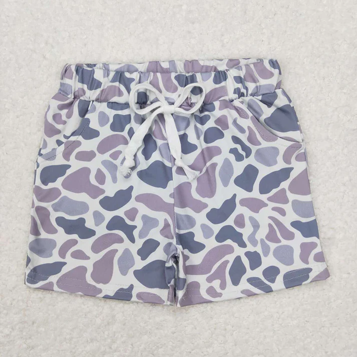 RTS Mommy And Me Family Sibling Brown Camo Baby Girls Boys Grey Camo Summer Shorts Bottoms