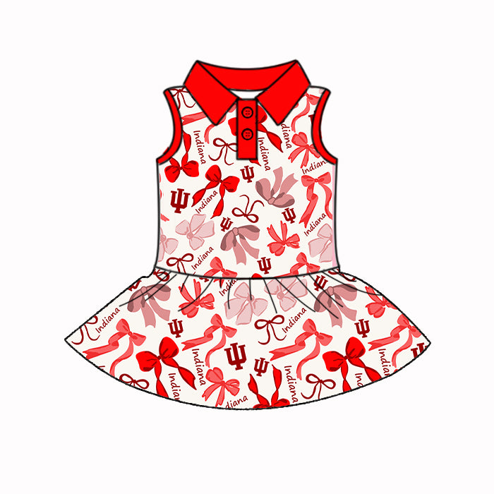 Custom moq 5 mix sizes summer teams baby girls clothes team red short sleeve skirts shorts sets dress 1 and dress 2-25.5.10